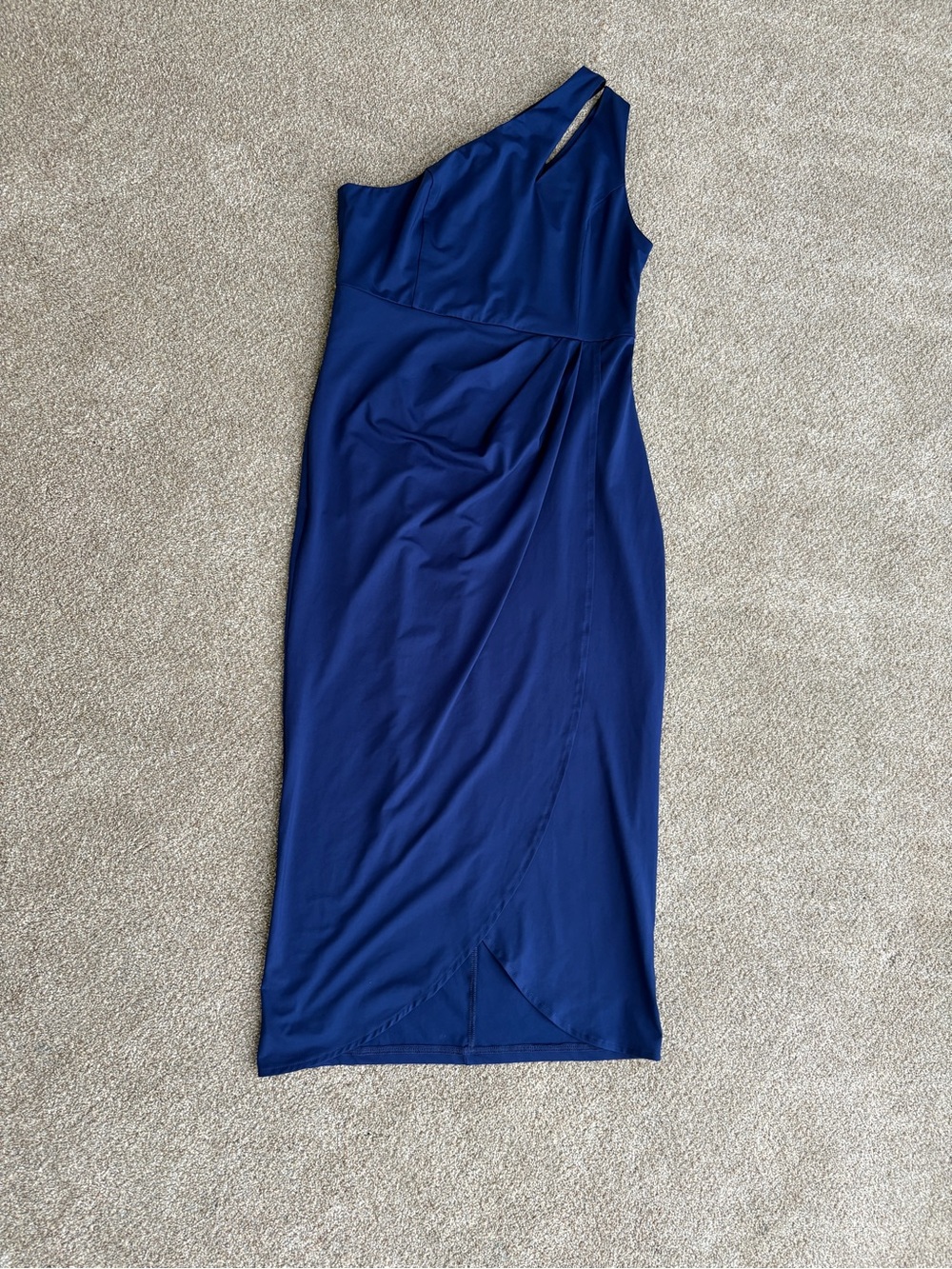 One-Shoulder Sapphire Blue Evening Dress